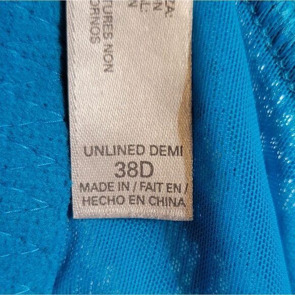 Victoria's Secret Unlined Demi Blue Lace Underwire Bra Women's 38D - Picture 11 of 16